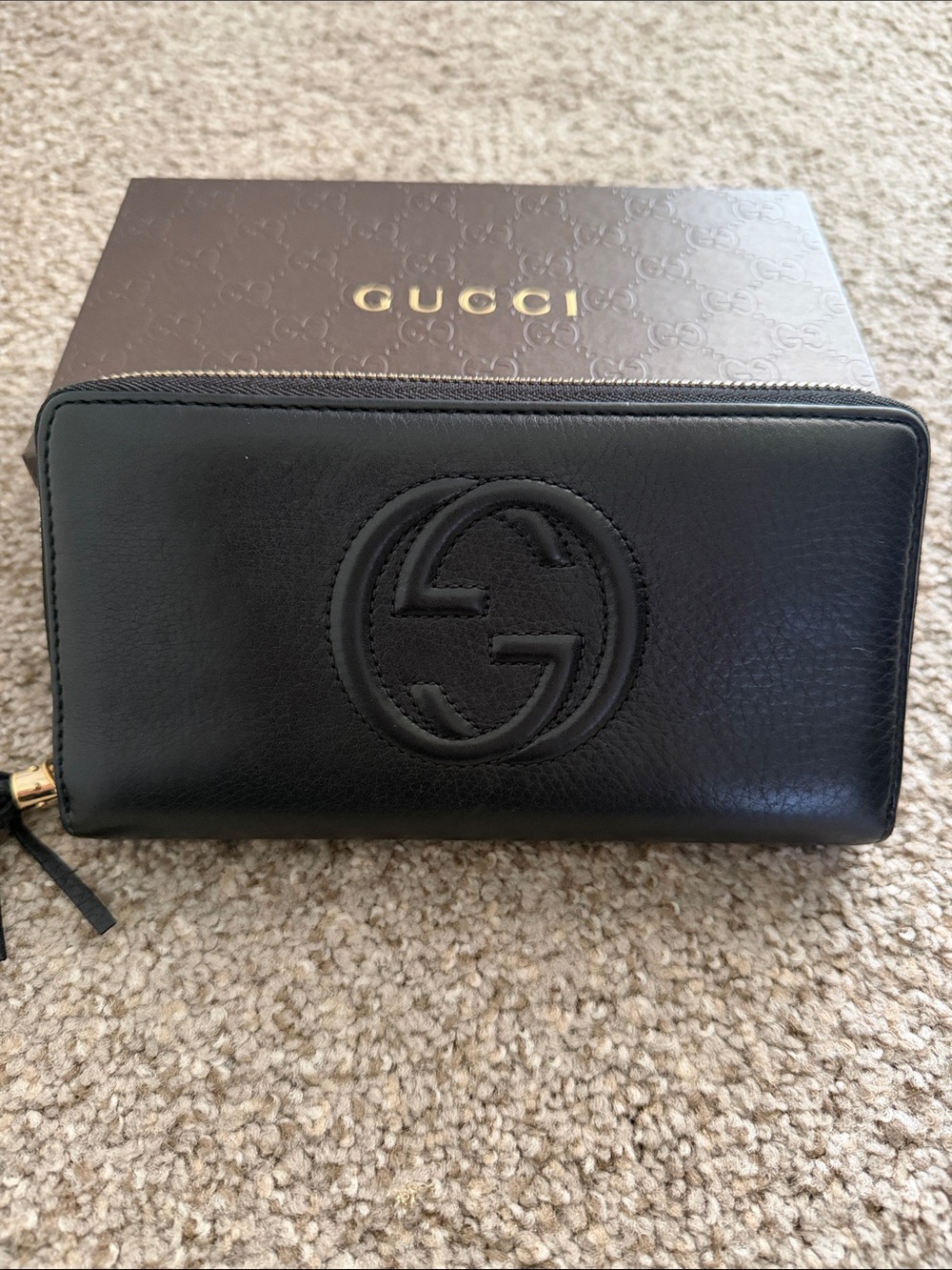 Gucci Black Wallet Leather Zip